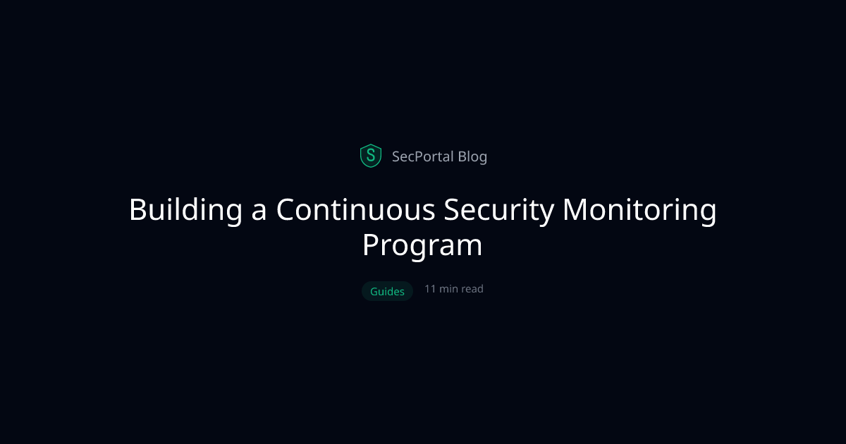 Building a Continuous Security Monitoring Program - SecPortal Blog
