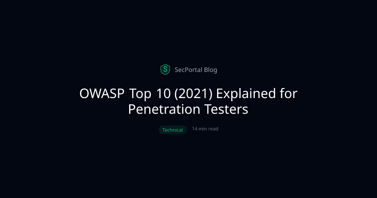 OWASP Top 10 (2021) Explained for Penetration Testers - SecPortal Blog