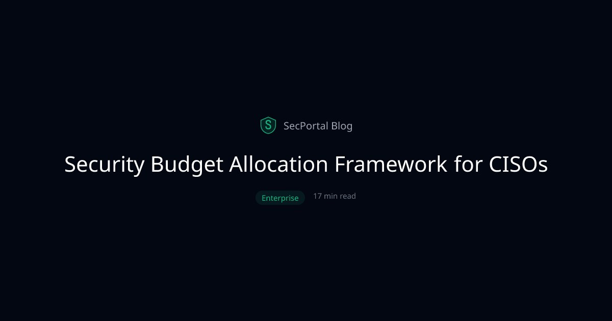 Security Budget Allocation Framework for CISOs | SecPortal